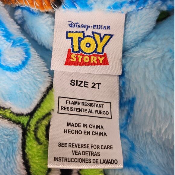 DISNEY TOY STORY TODDLER BOYS' BATHROBE WOODY BUZZ LIGHTYEAR ALIEN SIZE 2T - Picture 5 of 8